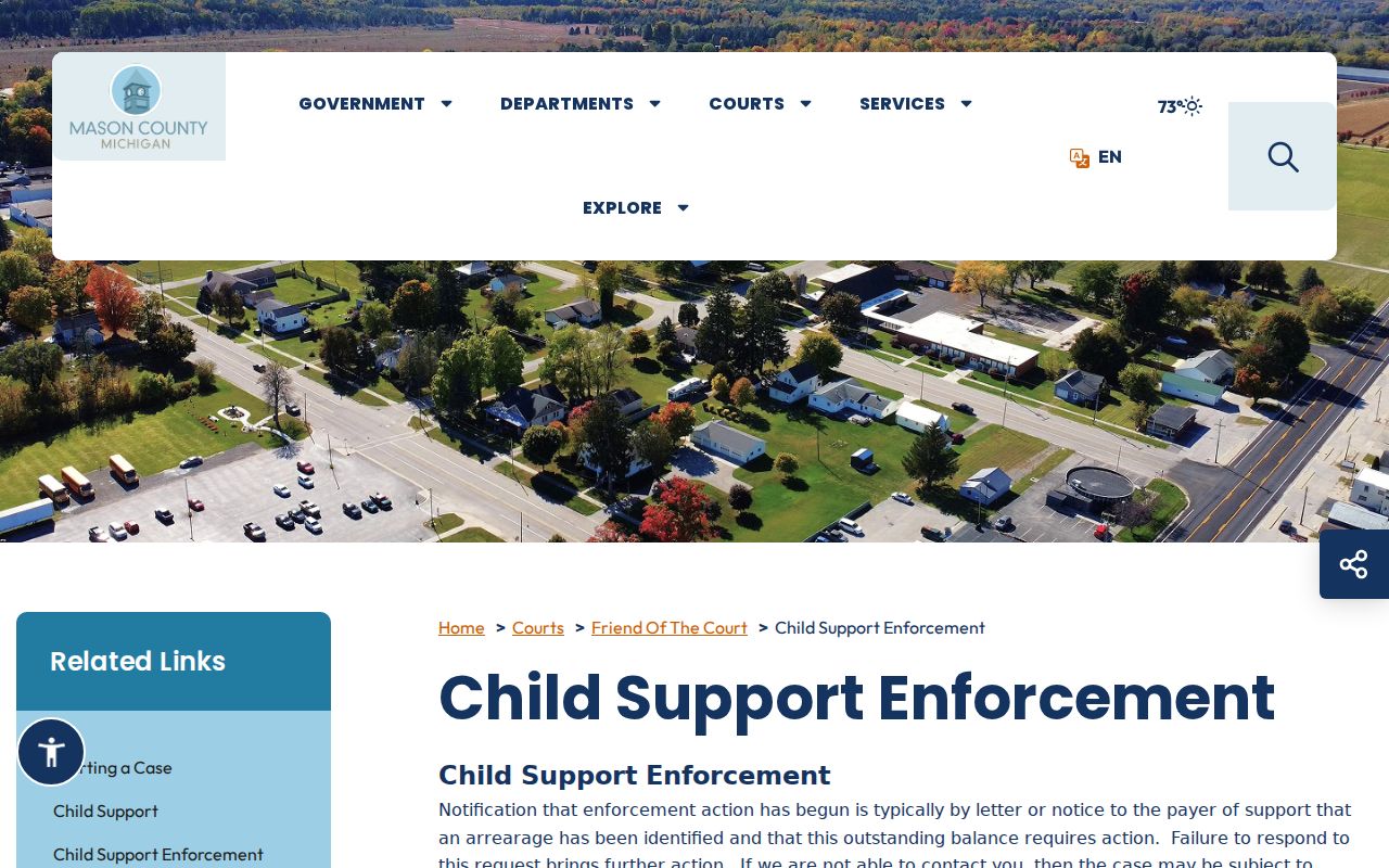 Mason County bench warrant lookup: Friend of the Court child-support enforcement and bench warrant contact