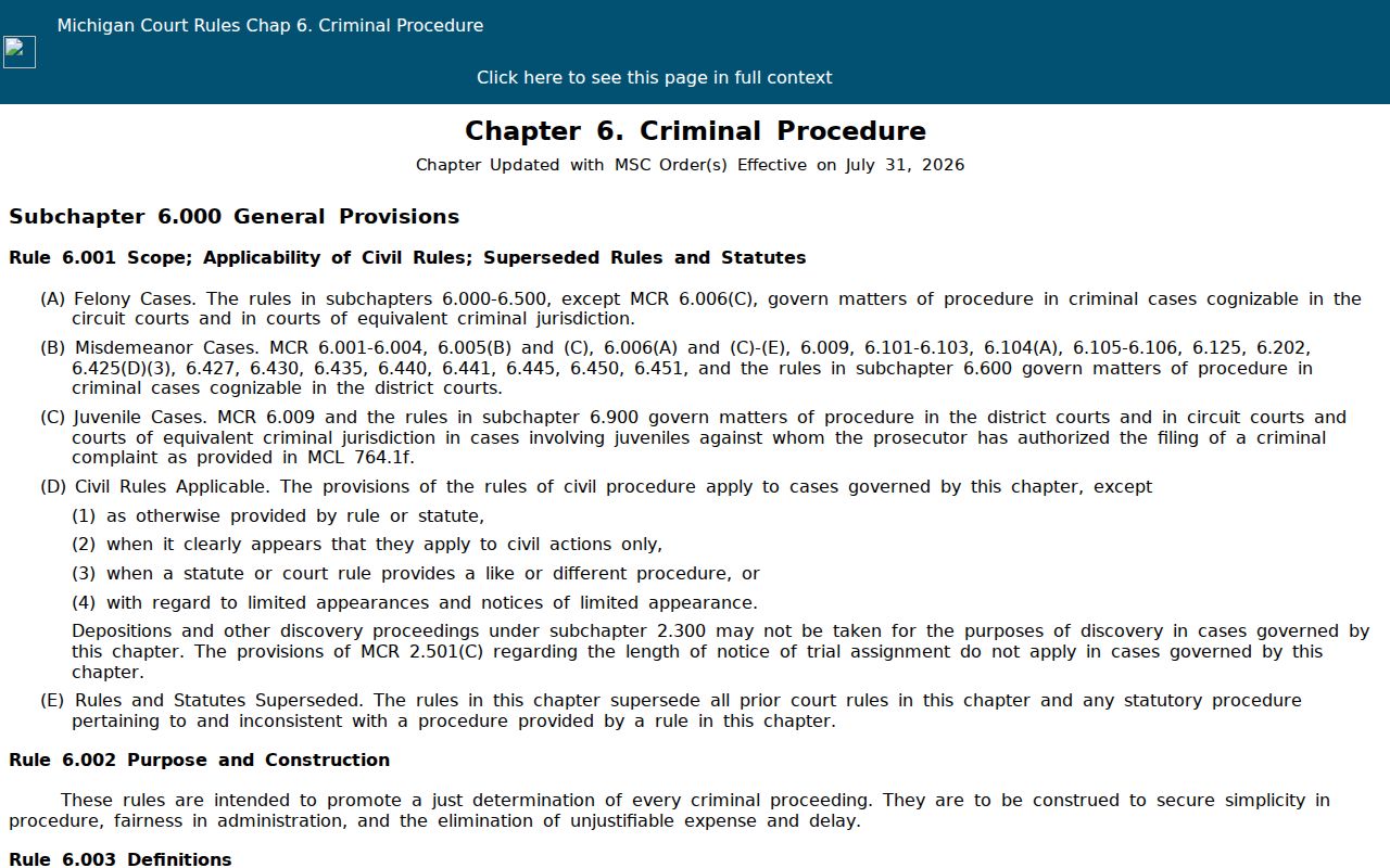 Mason County bench warrant lookup: court rule text for a first failure to appear